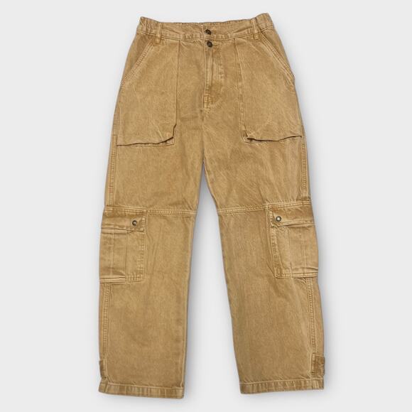 We The Free Marx Slouchy Cargo Wide Leg Jeans in Sand Size 26 - Picture 3 of 9